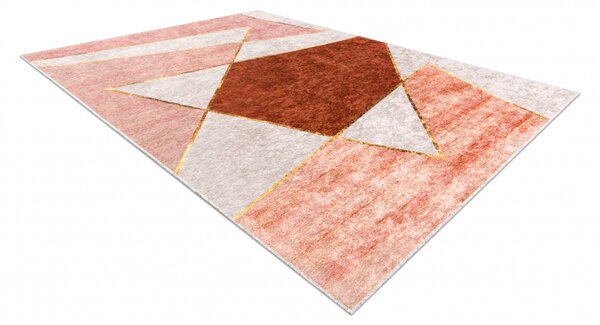 Makro Abra Kusový koberec pratelný MIRO 52097.802 Geometrický protiskluzový růžový Rozměr: 80x150 cm