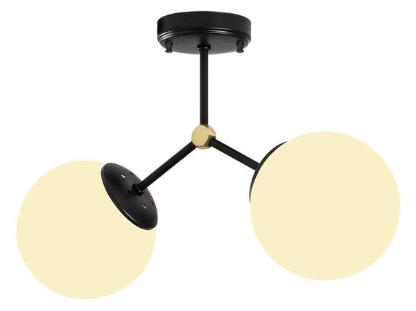 Černobílé stropní svítidlo se skleněným stínidlem 15x44 cm Damar – Opviq lights