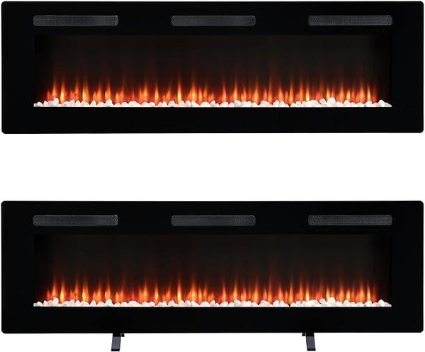 Sierra 60" Elektrický krb - Elektrický krb s topením a efektem plamene - Elektrický krb s LED efektem plamene Optiflame - Vhodný k instalaci, zavěšení nebo volně stojící - Ovládání pomocí aplikace