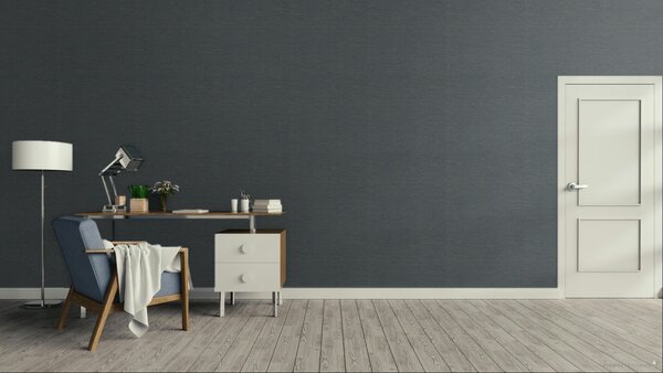 Luxusní vliesová tapeta na zeď, imitace rohože, modrá, stříbrná, IM28057 Imani Decoprint