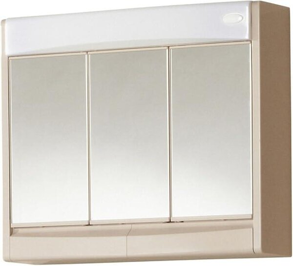 Zrcadlová skříňka Saphir s LED osvětlením, šířka 60 cm, plastová, barva Bahama Beige, včetně zásuvky