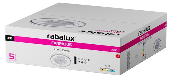 Rabalux FANRICIUS LED stropní svítidlo s ventilátorem 71335