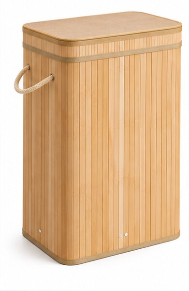 Koš na prádlo, 72 l, bambus/látka, přírodní/krémová, Dekorino KP20260006