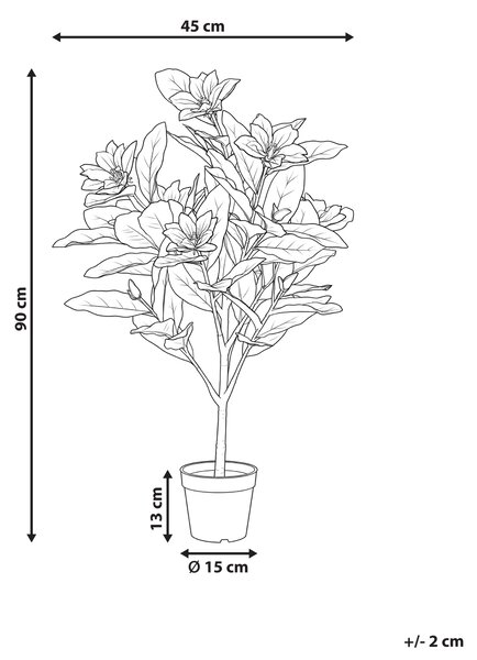 Umělá rostlina MAGNOLIA TREE 90 cm Červená