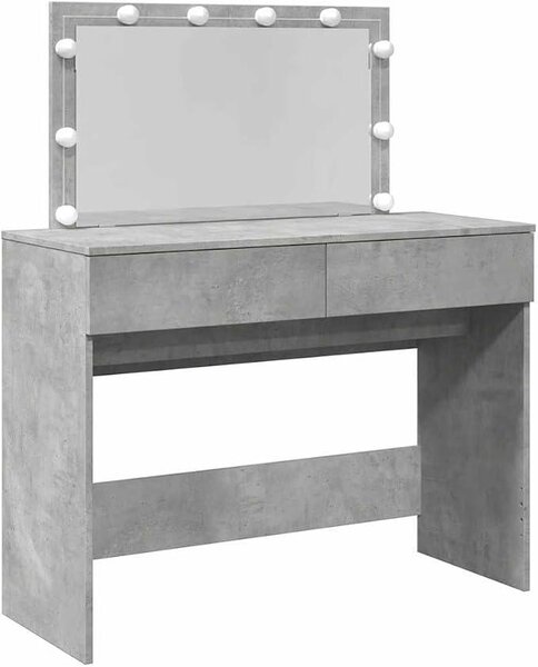 Kosmetický stolek s LED osvětlením, barva betonová šedá, rozměry 100x40x120 cm. Moderní toaletní stolek do ložnice