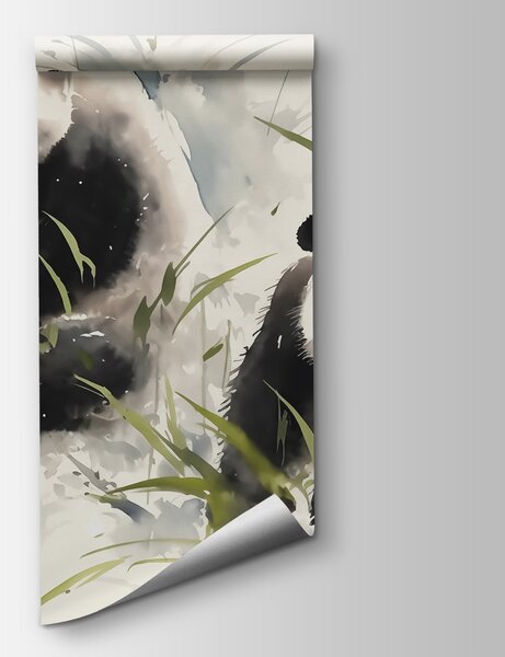 Fototapeta Pár pand v trávě, Fototapety se zvířaty, Populární fototapety, w01948 - Tapeko.co.cz
