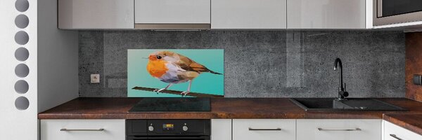 Dekorační panel sklo Červenka obecná pták pksh-81057539