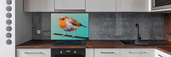 Dekorační panel sklo Červenka obecná pták pksh-81057539