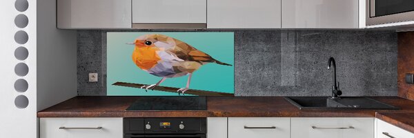 Dekorační panel sklo Červenka obecná pták pksh-81057539