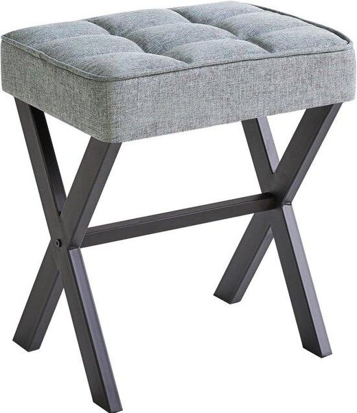 Kosmetická komoda - Odkládací stolek pod nohy - Pro aplikaci make-upu - Robustní konstrukce s X-tvarými nohami - Rozměry: 41 x 30 x 45 cm - Barva: modrá/šedá