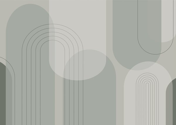 Fototapety Minimalistická a boho geometrie v zelených tónech, Fototapety abstraktní, w01920 : uwalls.cz