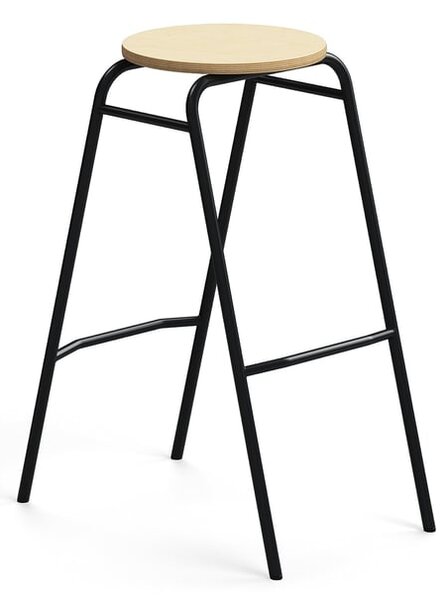 AJ Produkty Barová stolička ALTUS, výška 790 mm, antracitová/bříza