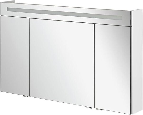 B.CLEVER Zrcadlová skříňka s LED osvětlením a unikátním 3D efektem – 120 x 71 x 16 cm, barva světla: studená bílá, dveře s mechanismem jemného zavírání, vyrobeno v Německu