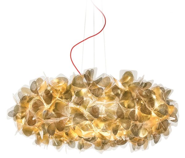 Závěsná svítidlo Slamp, Clizia Mama Non Mama, stmívatelné, Zlatá / mosazná, Obývací pokoj, Plast, Design