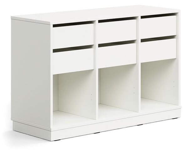 AJ Produkty Skříňka CASPER, 6 zásuvek, 3 přihrádky, sokl, bílá