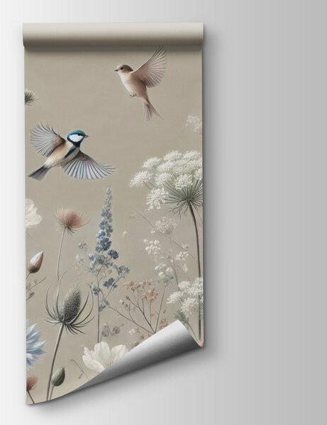 Fototapeta Ptáci na květinách a rostlinách, Přírodní fototapety, Populární fototapety, w01958 - Tapeko.co.cz
