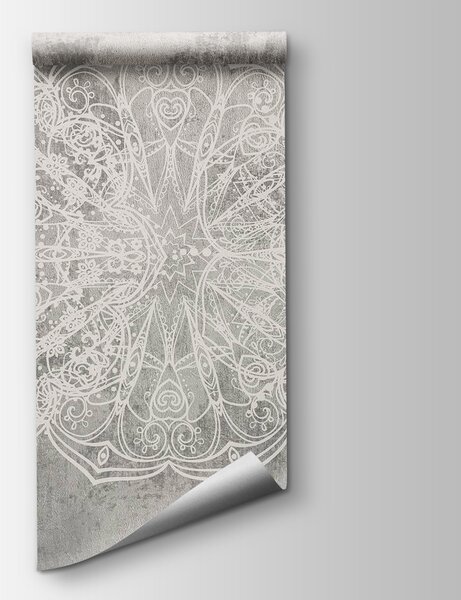 Fototapeta Bílý ornamentální vzor na šedém povrchu, Fototapety pro dospívající dívky, Populární fototapety, w08387 - Tapeko.co.cz