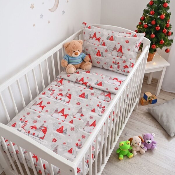 Vánoční povlečení Buddy červené EMI, Dětský set 90x130 + 45x65