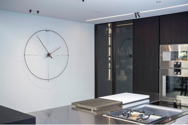 Luxusní designové nástěnné hodiny Nomon Bilbao N 110cm, ořechové-černé