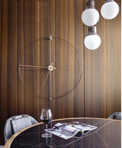 Luxusní designové nástěnné hodiny Nomon Bilbao N 110cm, ořechové-černé