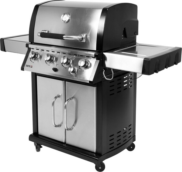 Exkluzivní plynový gril 17,5 kW, 4+1 hoák, nerezová ocel, 147 x 58 x 127 cm