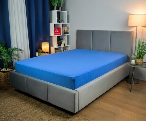 Prostěradlo JERSEY s gumou 80x200 cm MODRÁ 100% bavlna