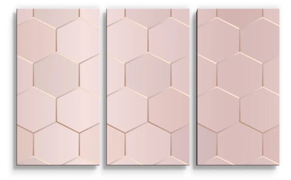 Sablio Obraz - 3-dílný Rose gold - 120x80 cm