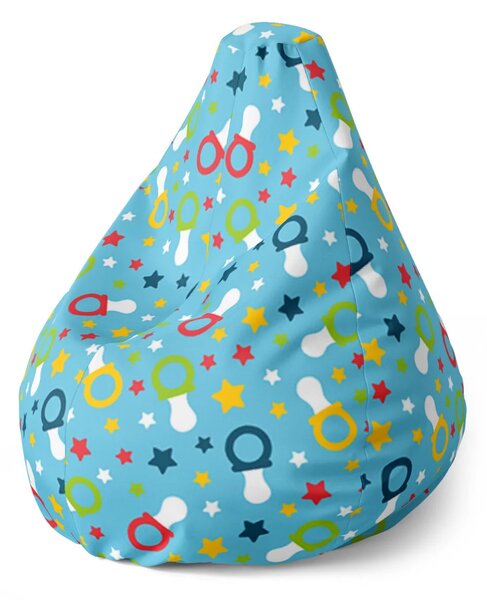 Sablio Sedací vak Pear Dudlíky a hvězdy - 70 x 95 x 15 cm