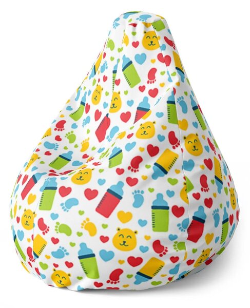 Sablio Sedací vak Pear Dětské obrázky - 70 x 95 x 15 cm