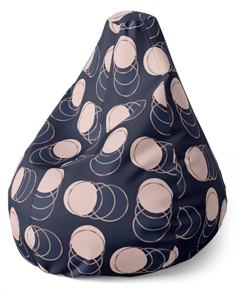 Sablio Sedací vak Pear Kruhy a puntíky - 70 x 95 x 15 cm