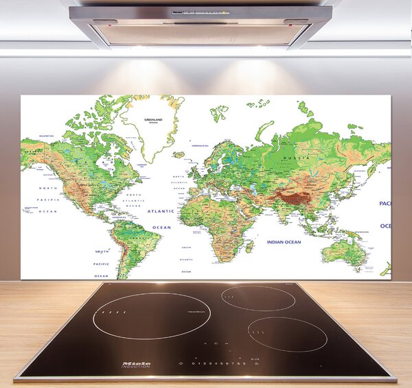 Dekorační panel sklo Mapa světa pksh-82821199