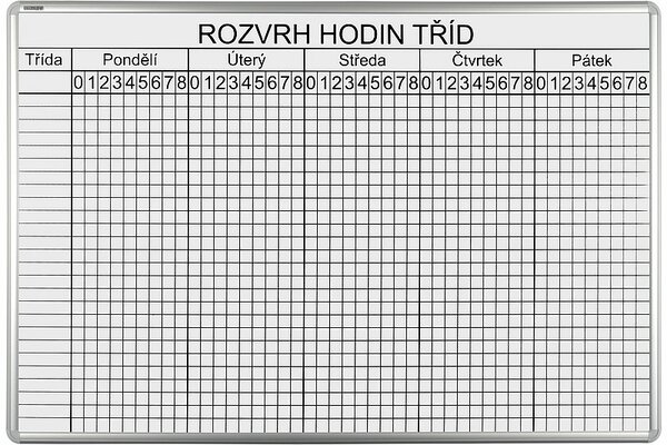 Rozvrhová tabule 70 x 100 cm
