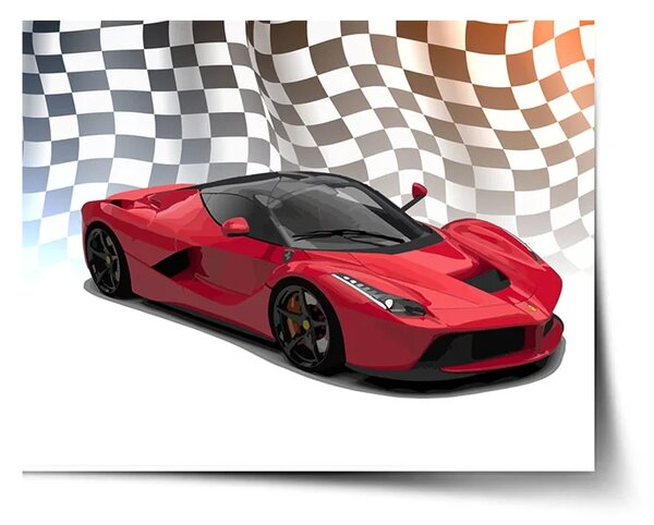 Sablio Plakát Ferrari Závodní vlajka - 60x40 cm