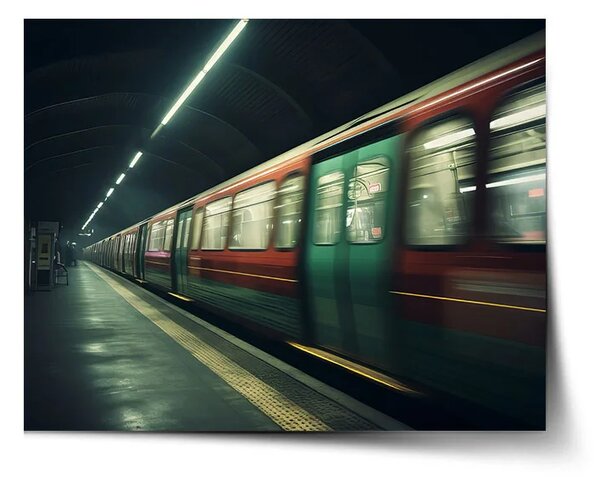 Sablio Plakát Metro v tmavé stanici - 60x40 cm