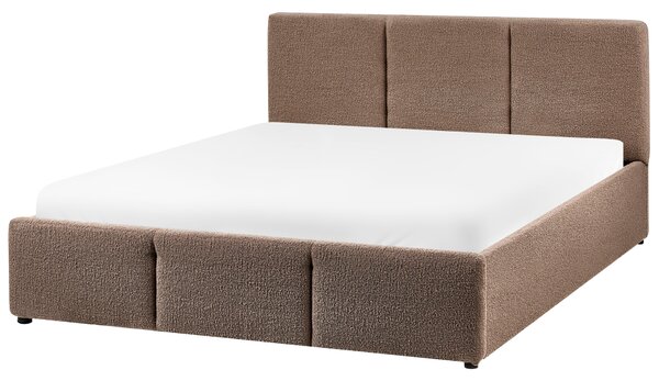Postel s úložným prostorem BOUSSE Buklé Taupe 140 x 200 cm