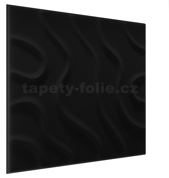 Obkladové panely 3D LINE XPS, cena za kus, rozměr 50 x 50 cm, FLOW černý, IMPOL TRADE