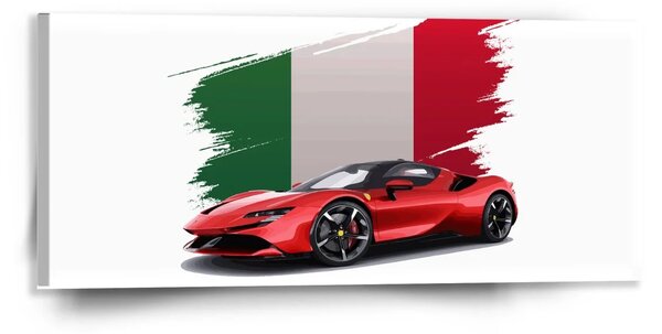 Sablio Obraz Ferrari Italská vlajka - 110x50 cm