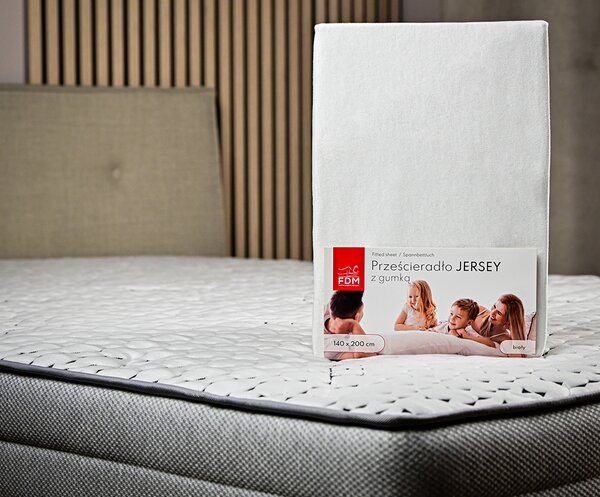 Prostěradlo JERSEY s gumou 80x200 cm BÍLÁ 100% bavlna