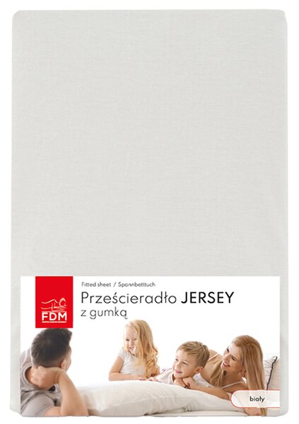 Prostěradlo JERSEY s gumou 80x200 cm BÍLÁ 100% bavlna