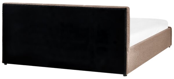 Postel s úložným prostorem BOUSSE Buklé Taupe 160 x 200 cm