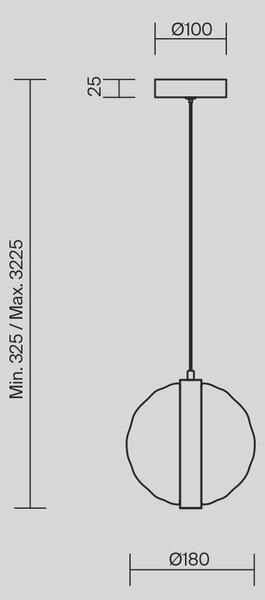 Maytoni LED luxusní závěsné svítidlo MISTERIO, v. 322,5 cm, 2700K, 1x6W