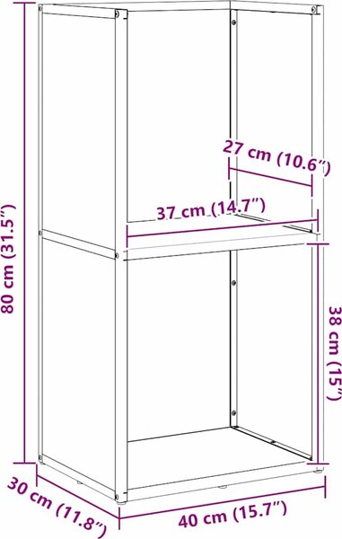 VidaXL Stojan na palivové dřevo Ocel válcovaná za studena, rozměry 40 x 30 x 80 cm [864187] Barva: Černá