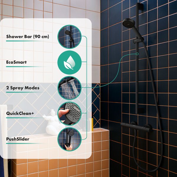 Hansgrohe Activera Select S sprchová sada na stěnu černá 28046670