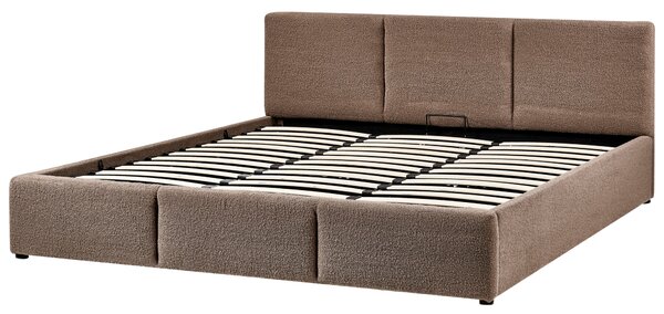 Postel s úložným prostorem BOUSSE Buklé Taupe 180 x 200 cm