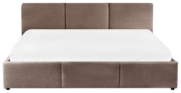 Postel s úložným prostorem BOUSSE Buklé Taupe 180 x 200 cm