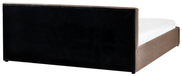 Postel s úložným prostorem BOUSSE Buklé Taupe 180 x 200 cm