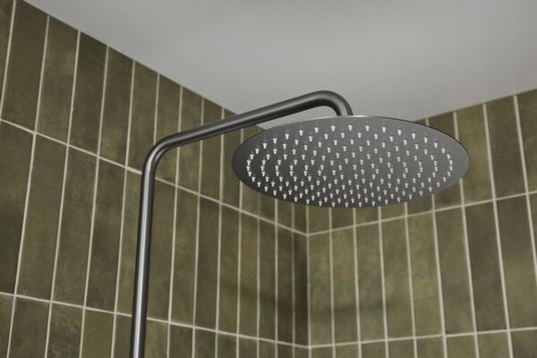 KFA Armatura Moza Gun Metal Grey sprchová sada na stěnu s termostatem s dešťovou sprchou grafitová 5736-920-61