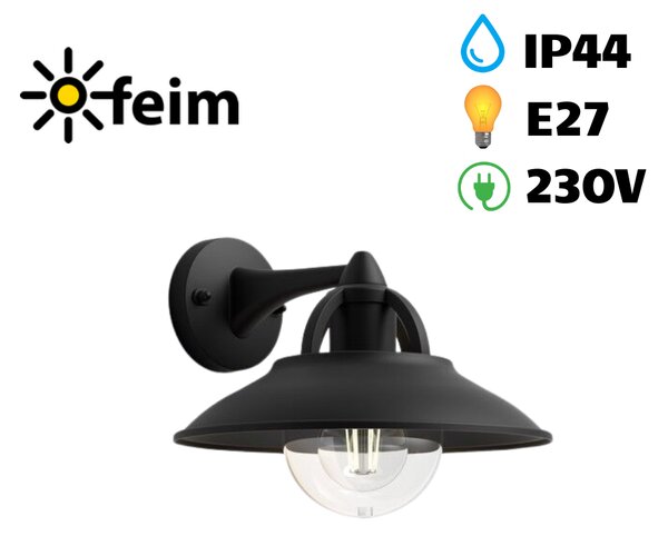 Philips 17381/30/PN Cormorant venkovní nástenné svítidlo 1xE27 IP44 černá
