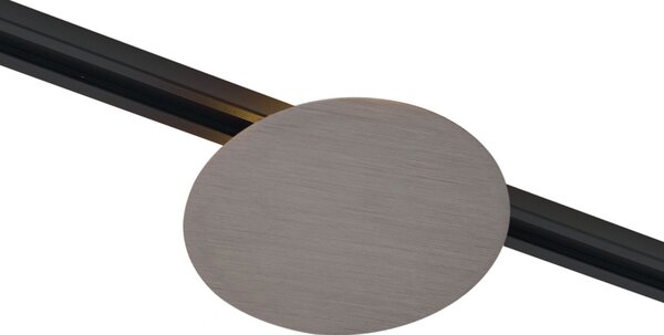 Moderní stropní svítidlo Gunmetal pro 1fázový kolejnicový systém 2-světla - Iconic Pulley