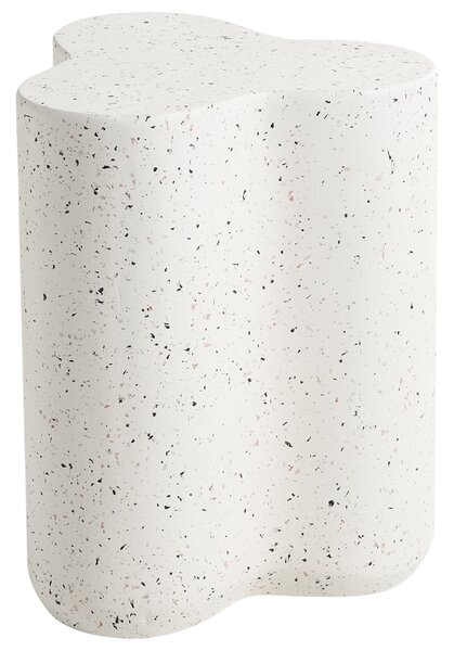 Odkládací stolek TELLARO 32 cm 37 cm Terrazzo efekt Bílé terrazzo